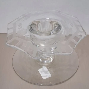 Vintage Paden City Klar Kristallglas Einzel Kerzenständer Halter Sechseckrand  - Bild 1 von 7