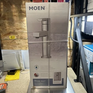 Moen Rinza 84627 Chrom 1-Griff Einloch Waschtischarmatur mit Ablauf - Bild 1 von 5