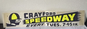 Vintage Original Crayford Kestrels Speedway Paper Advertising Sign - Picture 1 of 4