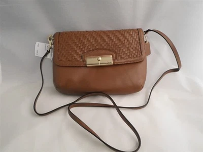 COACH Kristin 皮革翻盖斜挎包钱包全新带标签马鞍 F49099 正品 — 第 1/4 张图片