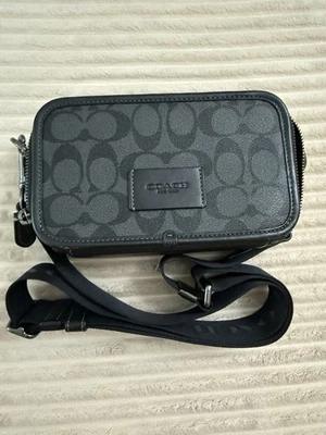 Coach CW365 Wyatt Crossbody Bag In Signature Canvas IN Charcoal/Black - Image 1 of 4