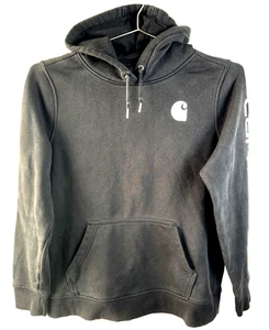 Carhartt Graphic Pullover Hoodie Black Long Sleeve Youth Size L 12-14 Relax - Picture 1 of 6