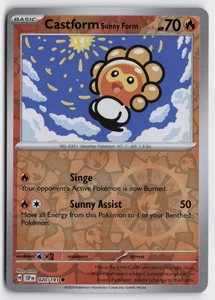 Pokemon Castform Sunny Form 020/191 Reverse Holo Common SV08: Surging Sparks NM - Picture 1 of 2