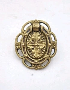Antique / Vintage Drop Ring Drawer Pull Door Dresser Cabinet Old Hardware - Picture 1 of 8