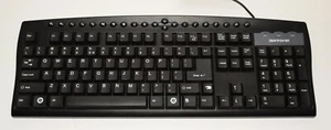 Vintage iBuyPower Multimedia Gaming Computer Keyboard USB Model KM-2501UUSK - Picture 1 of 6
