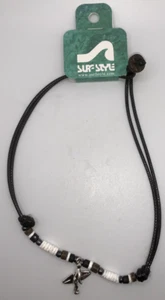 Collana stile surf marrone/bianco/abbronzatura surfista regolabile 18"+2,7" 136240 - Foto 1 di 3