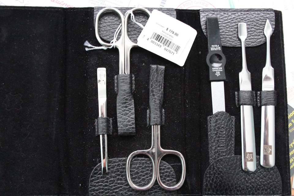 Pfeilring 6pc Manicure Set Scissors Tweezer W/BLACK CASE Germany 0193890300 - Image 1 of 3