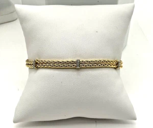 14k Yellow Gold .03TCW Diamond Bracelet 7.25” Length - Picture 1 of 6