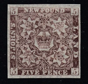 Sg 13 Newfoundland 1860. 5d Venetian-Red. Un Fin non Montés Mint Exemple Avec 4 - Foto 1 di 1