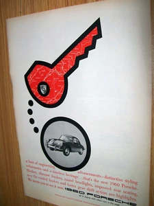 1960 Porsche 911 mittelgroßmag Autoanzeige - ""Eine Vielzahl technischer Fortschritte..." - Bild 1 von 1