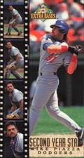 1994 Fleer Extra Bases Second Year Star Mike Piazza Los Angeles Dodgers #16
