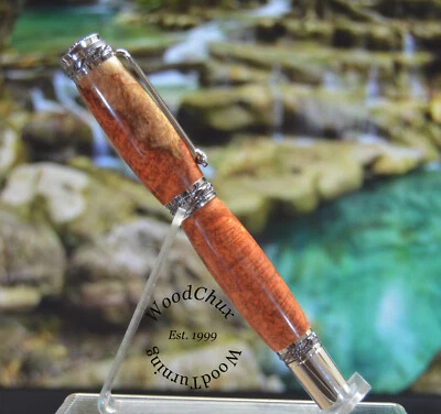 Handmade Exotic Amboyna Burl Wood Rollerball Or Fountain Pen ART 1561 - Image 1 of 4