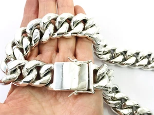 Magnificent Taxco, Mexican 925 Sterling Silver Curb Chain Necklace. 865 g, 27.5" - Picture 1 of 16