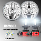 7" Inch Led Headlight H4 Hi-Low Beam Bulbs For Chevy Bel Air 1955-1957 White
