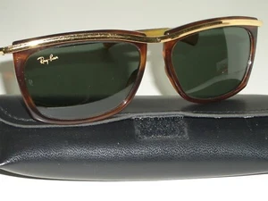 1980's VINTAGE B&L RAY-BAN L1005 G15-UV SLEEK RECTANULARS OLYMPIAN II SUNGLASSES - Picture 1 of 6