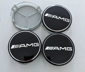 4X 75 mm para Mercedes Benz AMG tapas de buje tapa de buje emblema coche - Imagen 1 de 4