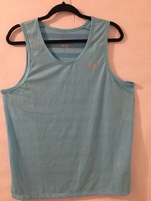 NIKE DRI-FIT TOUCH TAILWIND TANK MEN'S RUNNING TANK (Large) blue 596198-419 Foto 1 de 4
