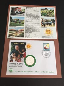 BRD NUMISBRIEF 1999 SOS KINDERDÖRFER 10.- DM MÜNZE TOP! ua92 - Picture 1 of 3