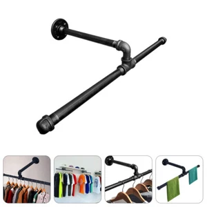 Wall Mounted Clothes Rack Retail Display Clothes Rod Wall Pipe Clothing Rack - Picture 1 of 12