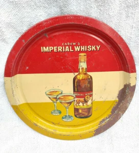 1950s Vintage Rare Carew Imperial Whisky Advertising Tin Tray Lion Print T1069 - Picture 1 of 6