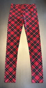 NWT Crewcuts J Crew Girls 14 Red Plaid Holiday Pull On Leggings Cotton Spandex - Picture 1 of 8