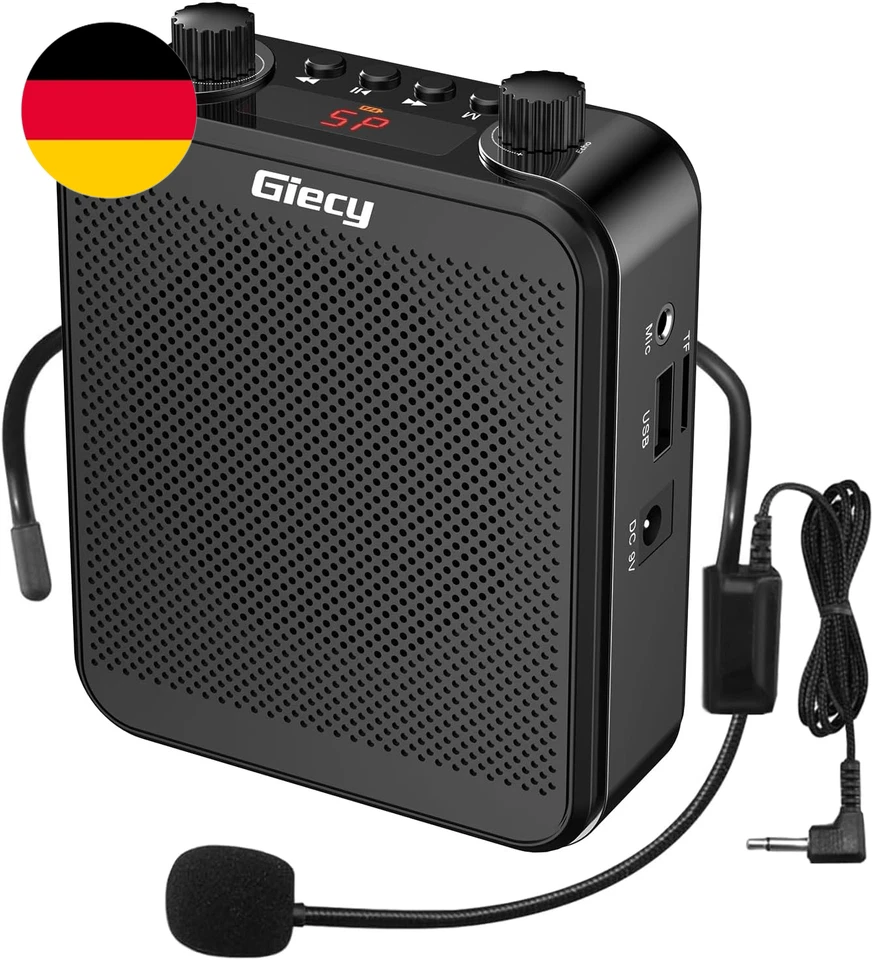Giecy Sprachverstärker Tragbar Blutooth Lautsprecher(30W) Mit 7.4V/2800Mah Lithi