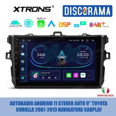 AUTORADIO ANDROID 11 STEREO AUTO 9" TOYOTA COROLLA 2007-2013 NAVIGATORE CARPLAY - Immagine 1 di 4