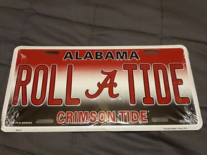 ALABAMA CRIMSON TIDE ROLL TIDE STAMPED Metal License Plate AUTO TAG (NEW) - Imagen 1 de 4
