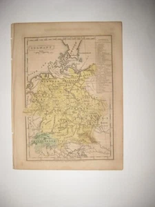 FINE ANTIQUE 1854 GERMANY HANDCOLORED MAP AUSTRIA ATTACHED VIENNA BERLIN SUPERB - Picture 1 of 1