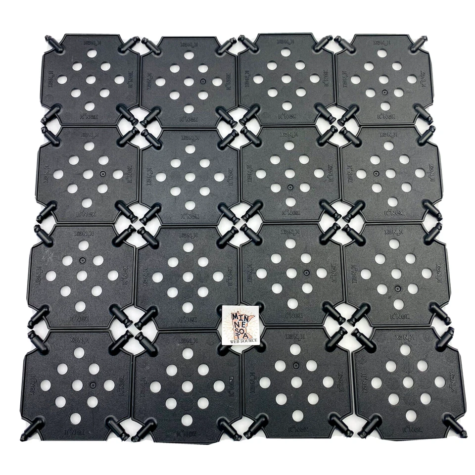 16 Knex Square 2-1/2" Panels Black Plate Base - Standard K'nex Parts - Image 1 of 3