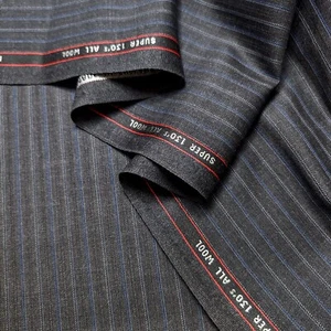 2.40m Stunning MADE IN ENGLAND Grey blue pin stripe 130s all wool suiting fabric - Picture 1 of 2