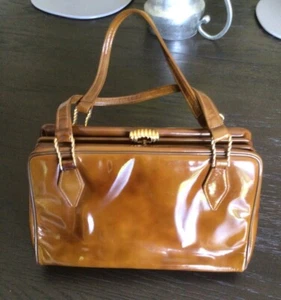 Rosenfeld Collectible vintage patent leather brown bag purse - Picture 1 of 16