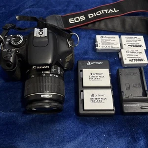 Canon EOS Rebel T3i 18MP Digital SLR Camera Black, Lens+Chargers & Batteries - Picture 1 of 11