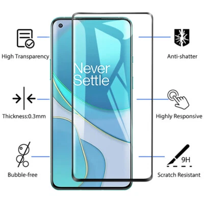 Full Cover Tempered Glass For Oneplus 10T 10R Nord N300 CE 2 9T Screen Protector - Image 1 of 4