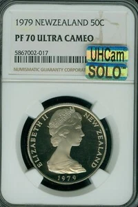1979 NEW ZEALAND 50 CENTS BI-MEDAL NGC PF70 MAC SOLO FINEST MAC SPOTLESS * - Picture 1 of 2