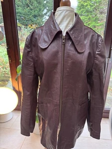 Dandy Kings Road Chelsea brown/maroon leather jacket Beagle collar size L 44 - Picture 1 of 21