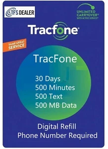 TracFone 30 Days Unlimited Talk/Text + 1GB Data, Direct Refill, Number Required - Picture 1 of 1