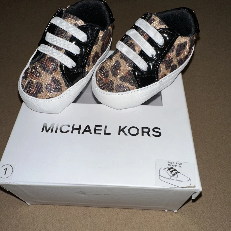 Botines Michael Kors bebé talla 1 leigh leopardo/dorado Foto 1 de 4