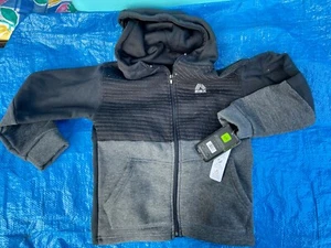 RBX ACTIVEWEAR NAVY /GRAY ZIPPER SPORTS HOODED JACKET BOYS SIZE 7 EGYPT NEW - Picture 1 of 3
