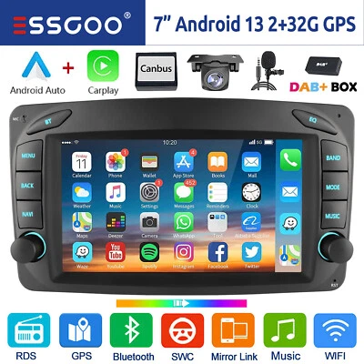 DAB+ Android 13 Autoradio Carplay GPS Für Mercedes C/CLK/G Klasse W203 W209 Vito - Bild 1 von 4