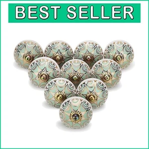 Charming Floral Knobs for Cabinet & Drawer - 30 Pack of Ceramic Handles - Picture 1 of 7