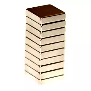 Neodymium Block Magnets (10 Pk) 1/2 inch x 1/2 x 1/8 Thick - Higher N45 Power - Picture 1 of 8