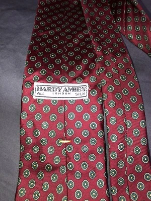 Vintage 80's Hardy Amies London Silk Foulard Tie - Image 1 of 4