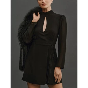 NEU Reformation Ottessa Minikleid Gr. XS schwarz Wickeloptik Langarm - Bild 1 von 9