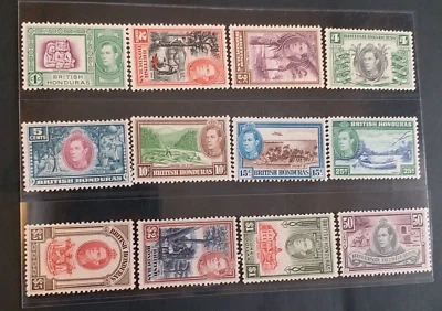 BRITISH HONDURAS 1938 KG VI 1c to $5 SG 150 - 161 Sc 115 - 126 set 12 MNH - Image 1 of 2