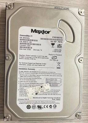 Hard Disk Maxtor 160GB PATA 3.5" STM3160215A usato, in ottime condizioni - Immagine 1 di 2