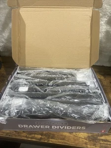 8 Stück Schubladenteiler 2,5" hoch, 13-22" lang verstellbar Schubladen Organizer schwarz - Bild 1 von 7
