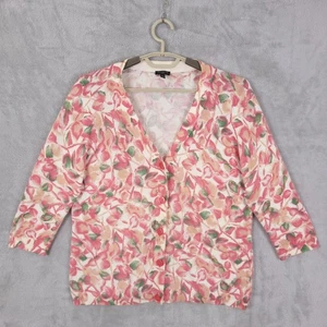 Talbots Strickjacke Pullover Damen Größe XLP Knopfleiste Blumen Baumwollmischung Strick - Bild 1 von 12
