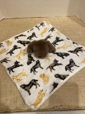 Manta de felpa Mud Pie Lovie Labradors marrón chocolate Lovey Blankie Foto 1 de 4