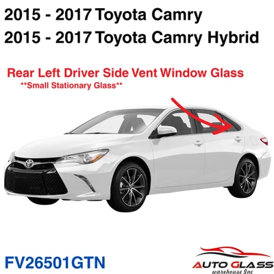 Fits 2015-2017 Toyota Camry Sedan Driver Side Left Rear Vent Glass Window Foto 1 de 3
